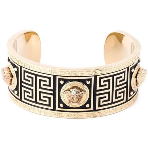 versace bangle bracelet black silver women unisex